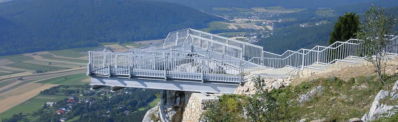 Skywalk Hohe Wand in Österreich, Stahlbau von ZINKPOWER Brunn feuerverzinkt.
